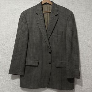 Polo Ralph Lauren Houndstooth 100% Lambs Wool‎ Sports Blazer Jacket Size 44L